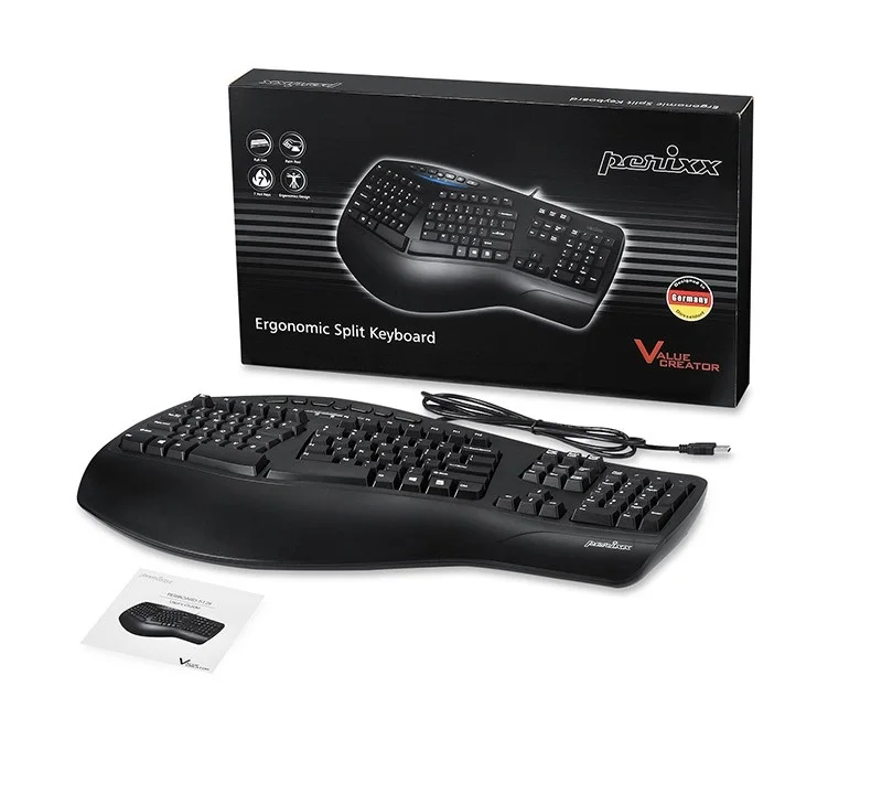 Новая эргономичная мультимедийная клавиатура Perixx PERIBOARD 512II USB удобный обтекаемый