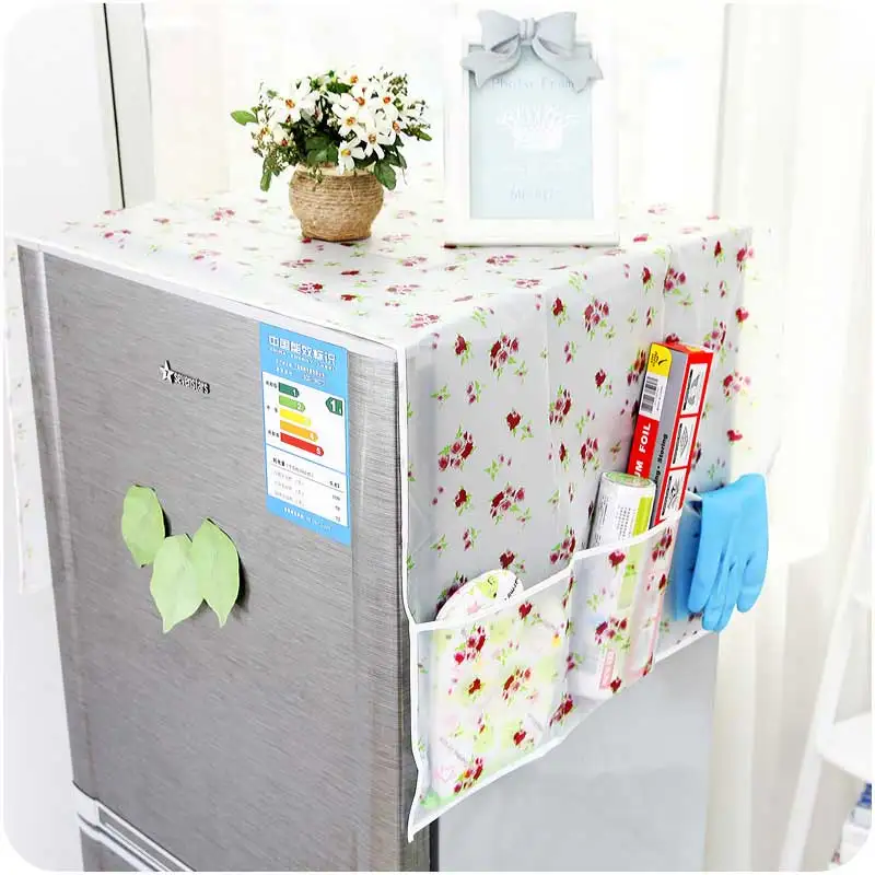 Transparent Printing Waterproof Refrigerator Cover Storage Bag Dust Hanging | Дом и сад