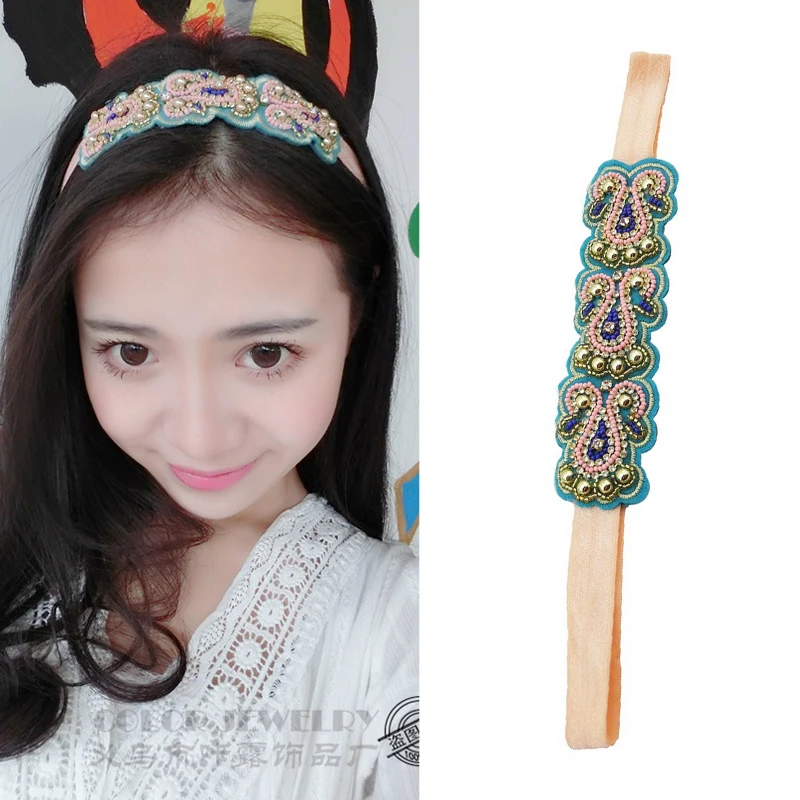 Повязка на голову Стразы с бусинами ручной работы|banding band|beads accessorieshandmade accessories |