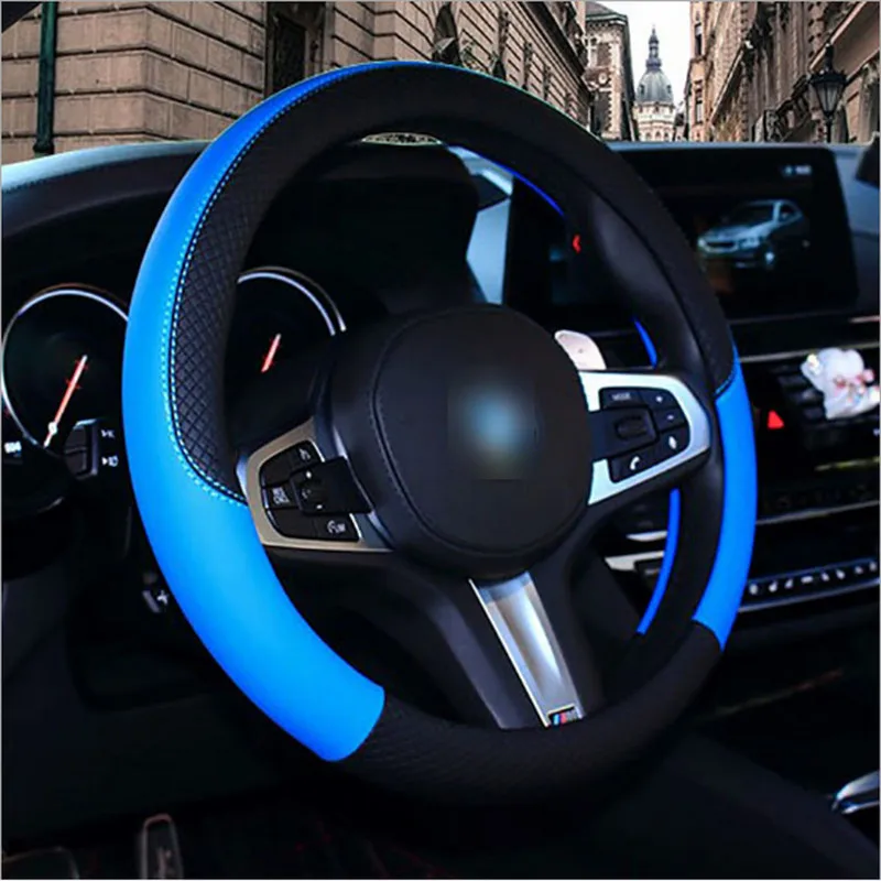 Универсальный автомобильный чехол из искусственной кожи для руля 38 см Стайлинг