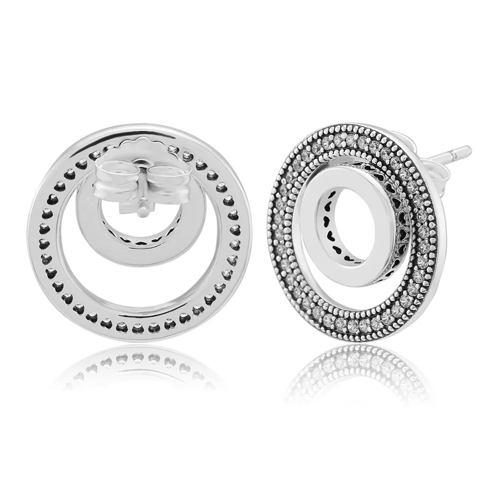 Серьги-гвоздики Forever Signature 100% 925 пробы-серебро-ювелирные изделия Бесплатная