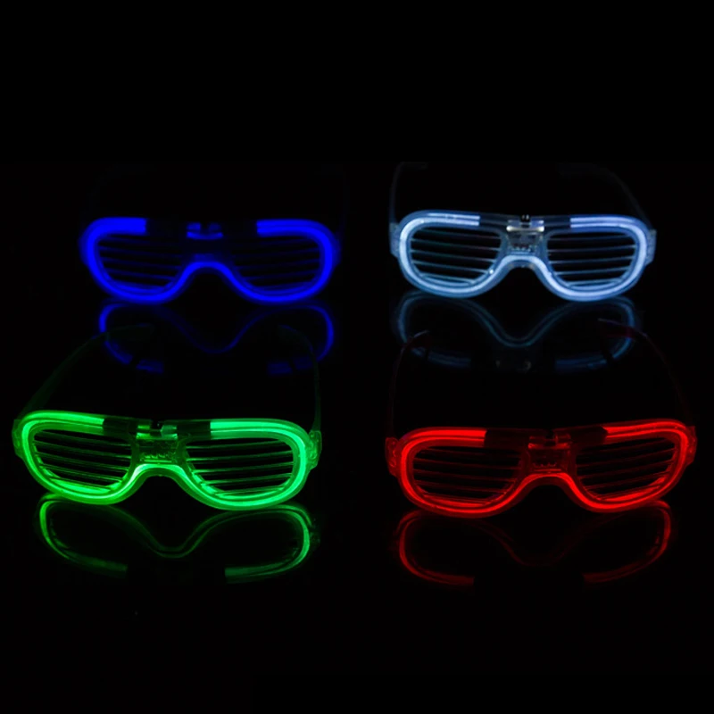 Fashion Neon LED Party Dressing Halloween Decorations Smart Remote Control Glasses Costumes DJ Bright EL Glow Rave | Дом и сад