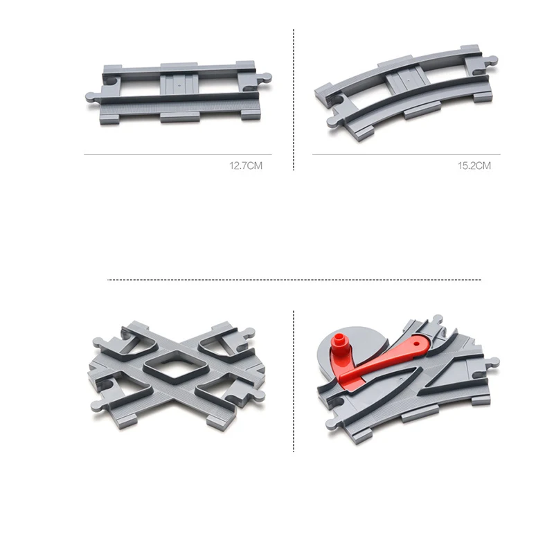 

DIY Train Large Particles Building Block Compatible City Duploingly Train Track Accessories Curved Bridge Parts Bricks Toy Gift