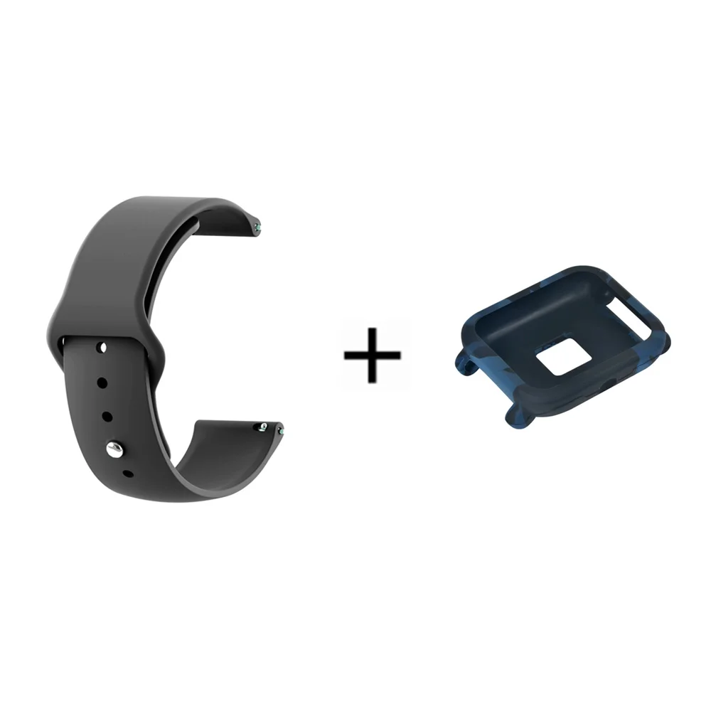 ТПУ ремешок для часов Amazfit Bip смарт-ремешок для Xiaomi Huami Amazfit Bip Молодежный спортивный силиконовый браслет+ чехол-крышка