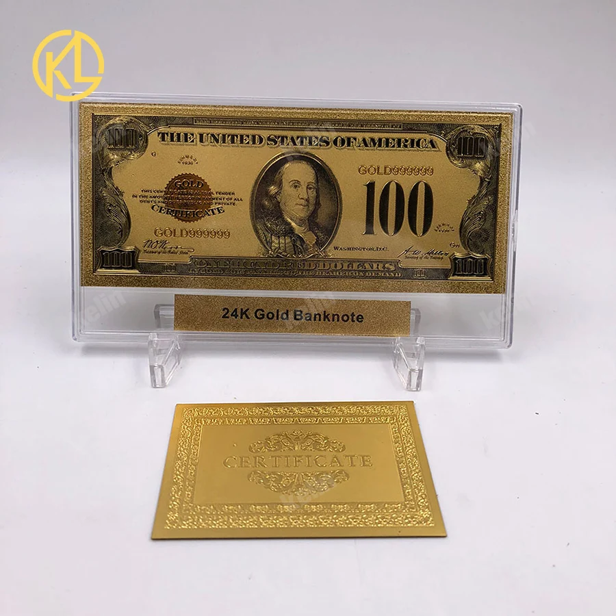 Золотые банкноты Nice America 24k 100 долларов США в 1928 банкнот золоте поддельные
