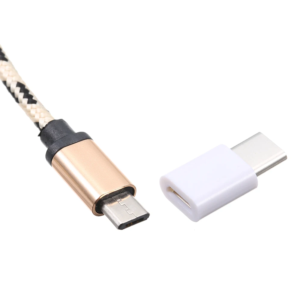Черный/белый кабель адаптер Micro USB к Type C универсальный конвертер разъем для iOS Huawei
