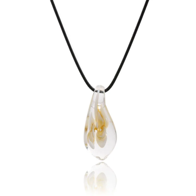 Модное красивое ожерелье с подвеской в форме капли воды из муранского стекла