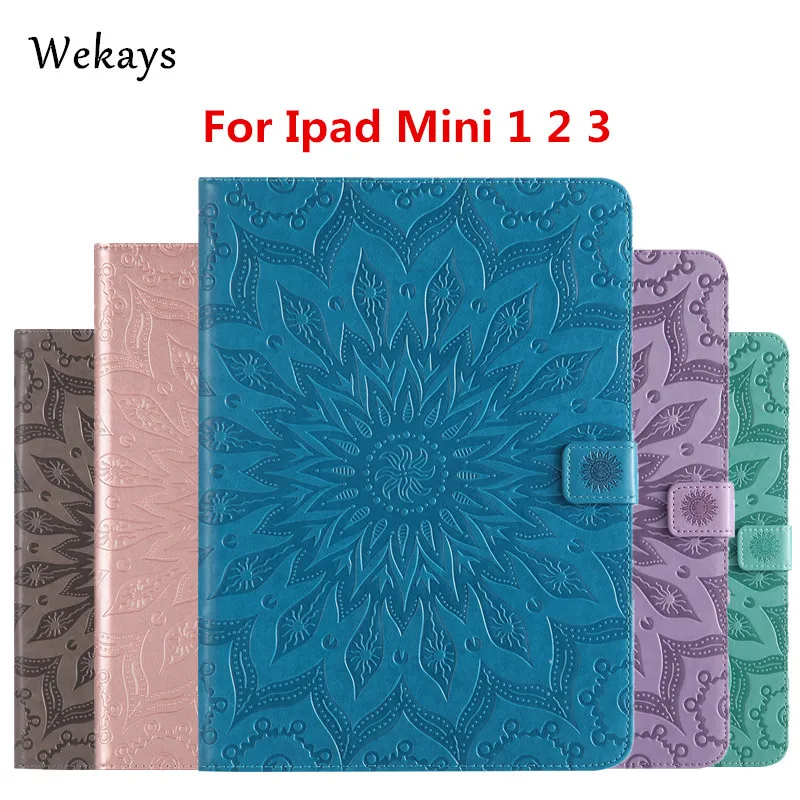 Чехол-книжка Wekays для Apple Ipad Mini 1 2 3 умный кожаный чехол с изображением подсолнуха