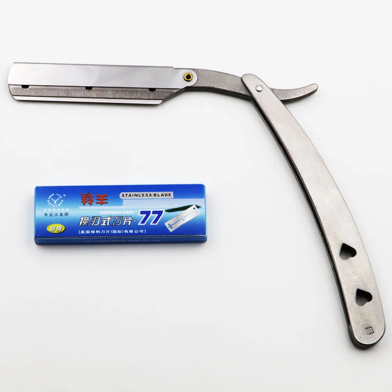 Складной бритвенный станок 77 02 с 10 лезвиями|straight barber|folding shaving knifeshaving knife |