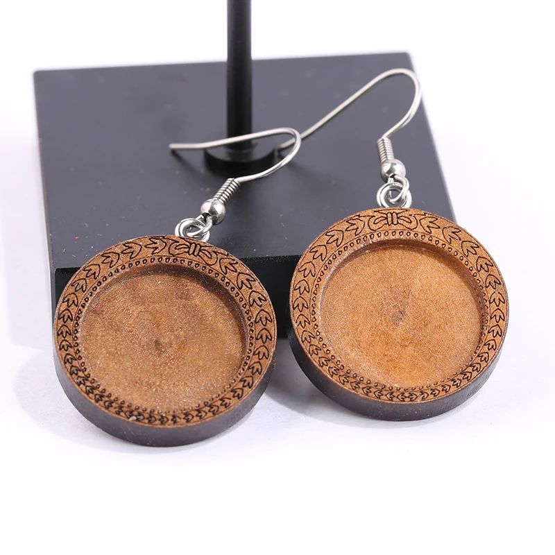 Onwear 5 пар дерево кабошон серьги заготовки 18 мм dia cameo Базовые Настройки diy Крючки из