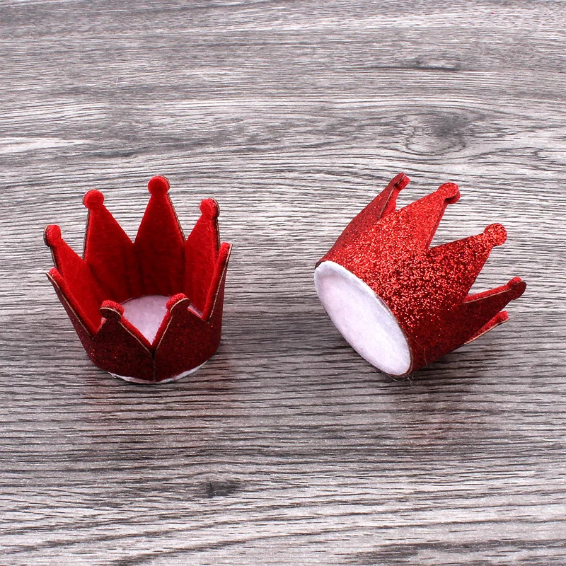 60 шт./лот оптовая продажа войлочная корона для оголовья девочек блестящая без