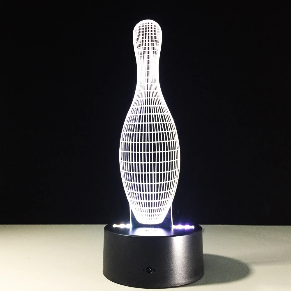 Рождественская сенсорная Ночная лампа в форме боулинга 3D светодиодный ночник