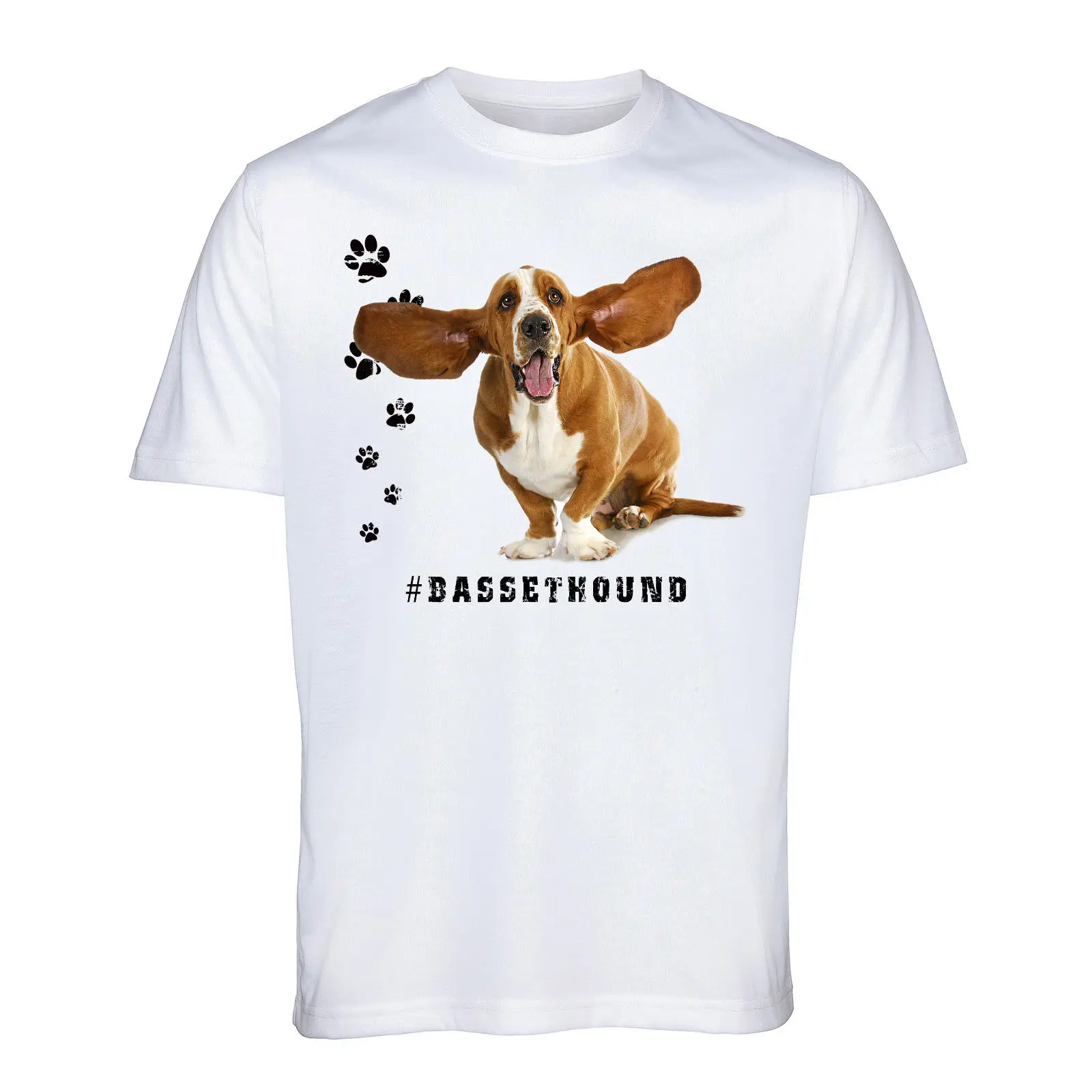 BASSET HOUND футболка Хэштег Футболка Собака порода животное Мужская Женская Забавный
