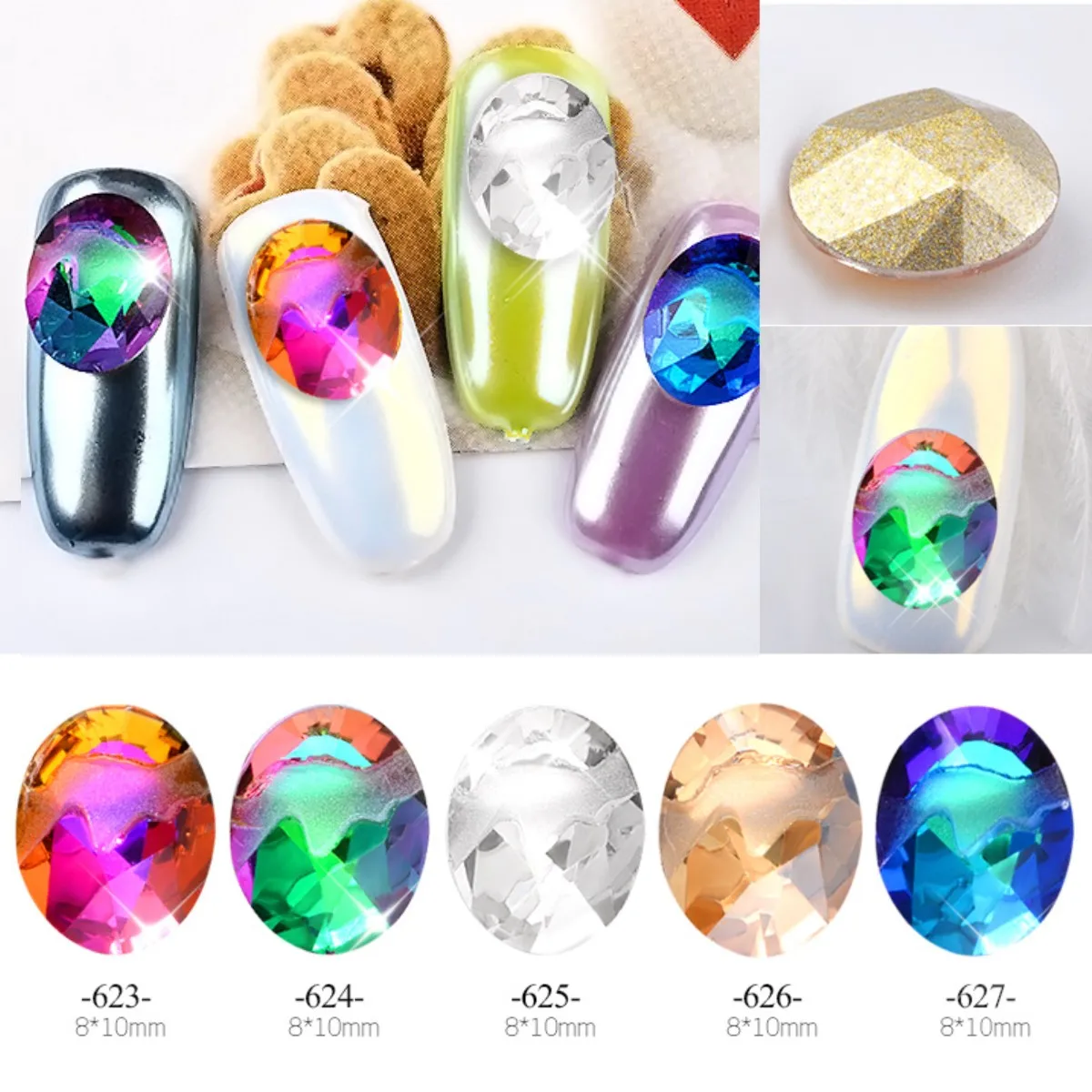 10 шт. овальные Стразы для украшения ногтей|rhinestone 3d|nail jewelrynail art decorations |