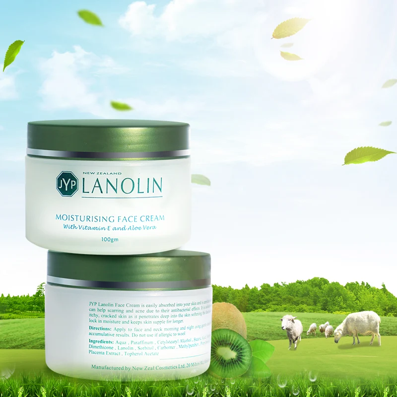 Оптовая продажа 6 шт NewZealand JYP Lanolin Алоэ Вера Витамин Е увлажняющий крем для лица и