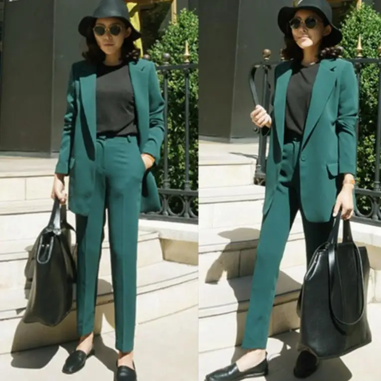 

2020 New Arrival Fashion Pants Suits Women Blazer 2 Two Piece Set Jacket & Pant Blazers Femme Mujer