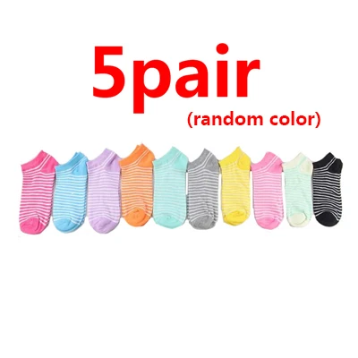 5Pair 5 пар = 10 шт. теплые удобные хлопковые женские носки для девочек короткие носки женские невидимые носки Chaussettes Meias - Цвет: 5Pair