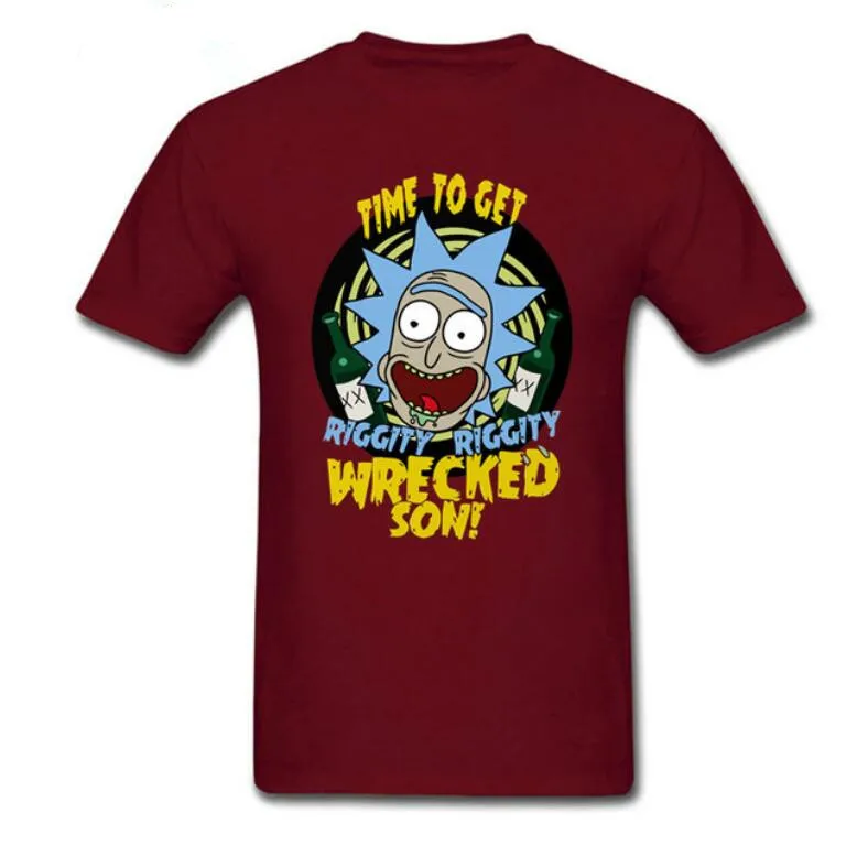 Новая мода 2019 Ретро для мужчин футболка аниме Camisetas время чтобы получить Riggity