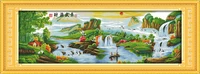 magnificent finances landscape cross stitch kit 14ct 11ct count printed canvas stitching embroidery diy handmade needlework