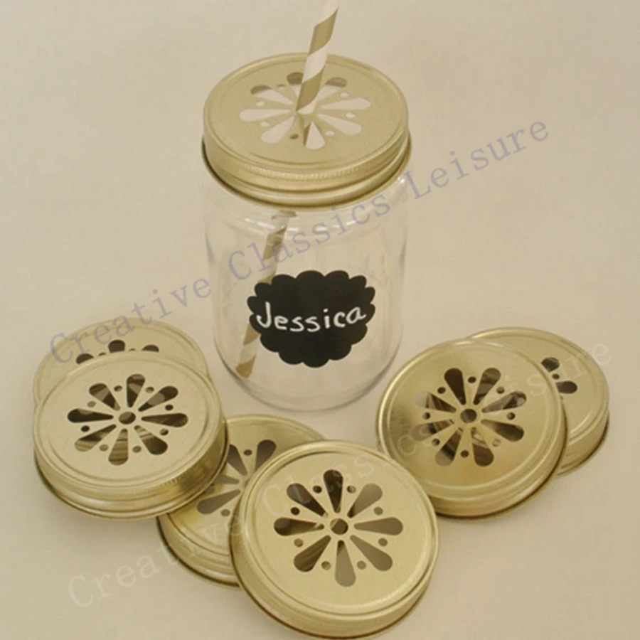 8 золотых крышек каменщика цветок ромашки банки и соломинки не включены питьевые