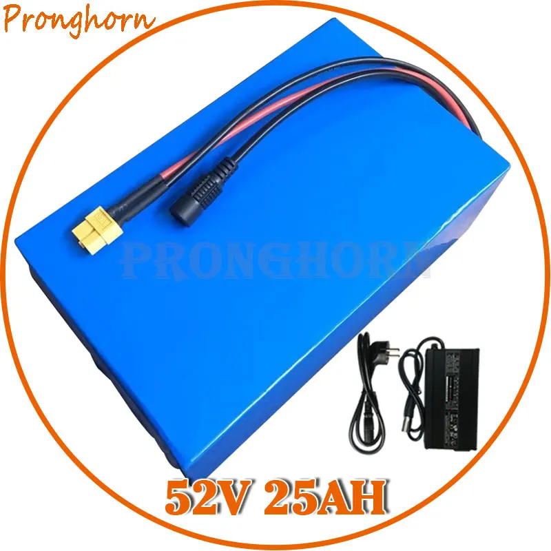 Высокая емкость 52 V батарея 52 V 25AH литиевая батарея 52 V 25AH Электрический велосипед батарея+ зарядное устройство для 48 V 1000 W 1500 W 2000 W мотор
