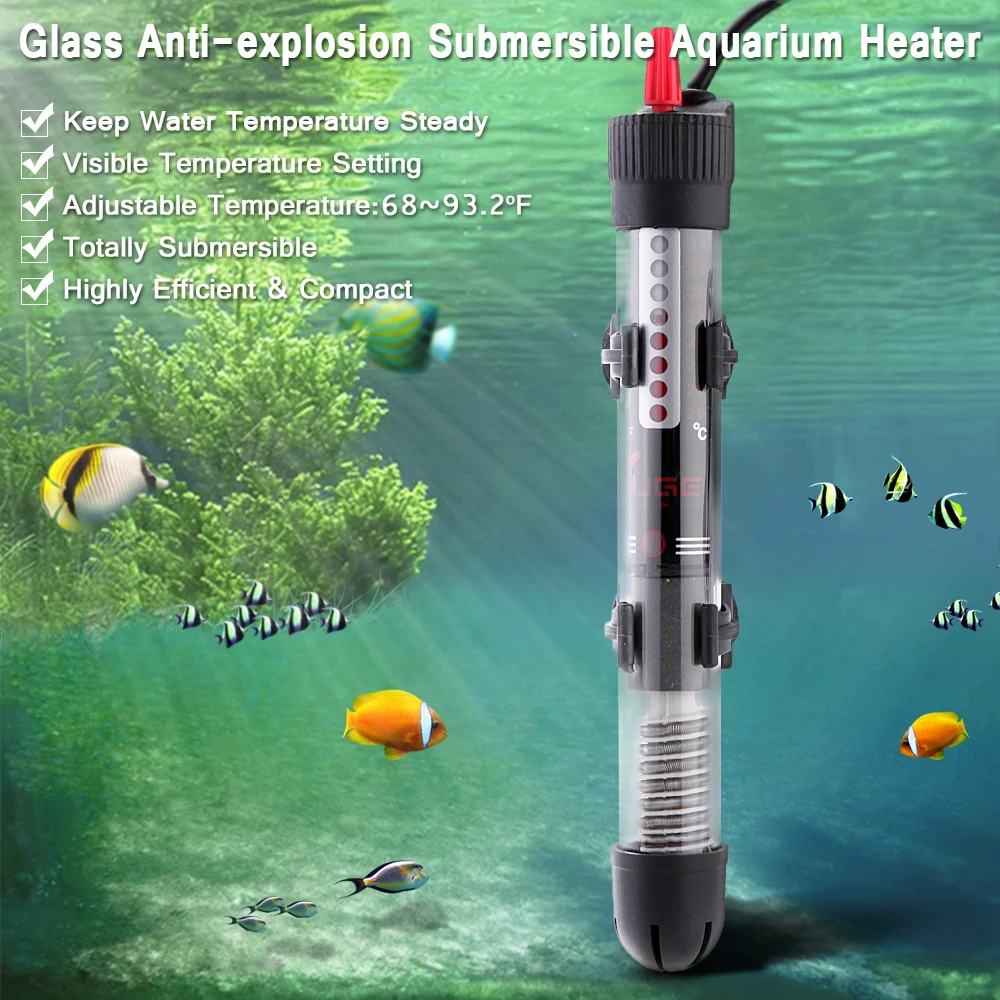 Погружной нагреватель нагревательный стержень для аквариума стеклянный бак