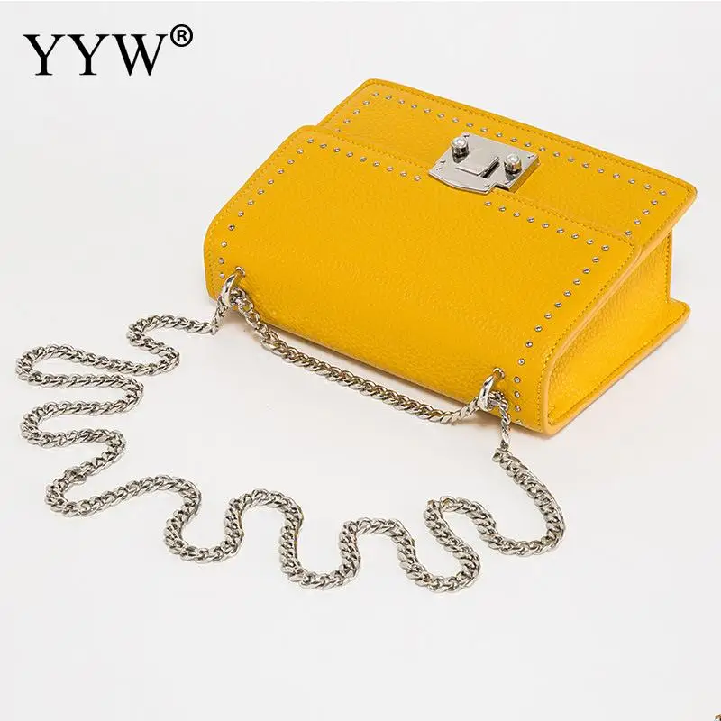 Сумка кросс-боди для женщин элегантный мессенджер желтого цвета