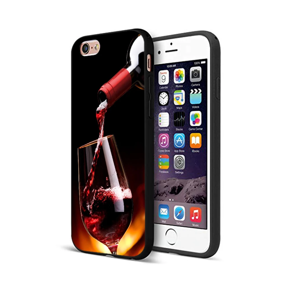 Черный чехол ТПУ для iphone 5 5s se 6 6s 7 8 plus x 10 чехол силиконовый чехол для iphone XR XS 11 pro MAX чехол медведь красное вино