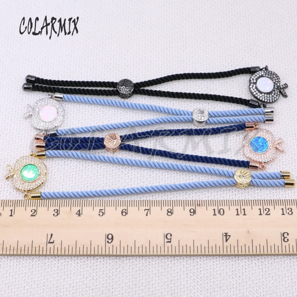 Wholesale 6 Pcs Micro pave zircon with colorful stone Apple charms bracelet wholesale Jewelry gift for lady 4310 | Украшения и
