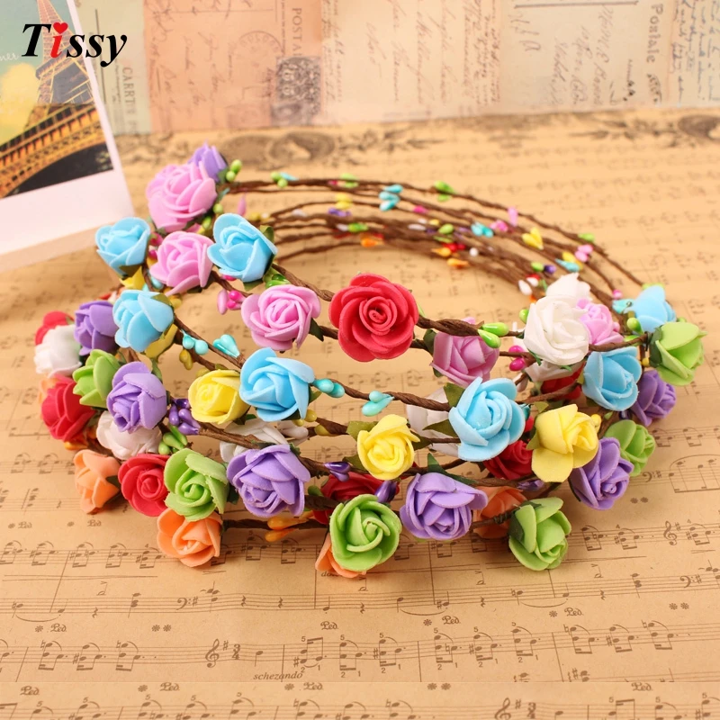 DIY волос гирлянды тычинки искусственный цветок глава кольцо обручальное PIP БЕРРИ