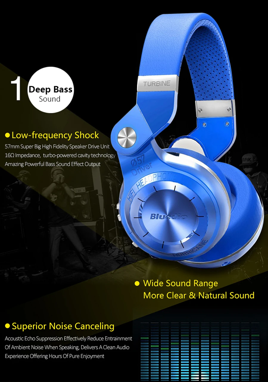 Bluedio T2+ Bluetooth наушники Беспроводная гарнитура Поддержка FM радио Micro SD карта воспроизведения с микрофоном