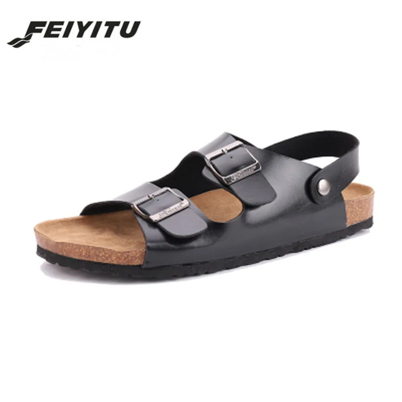 Летние мужские сандалии FeiYiTu в стиле унисекс пробковые шлепанцы повседневные