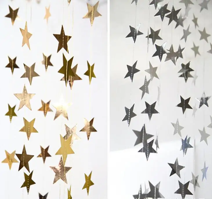 1 шт. настенная Бумажная гирлянда со звездами длиной 4 м|decorative decorative|decoration