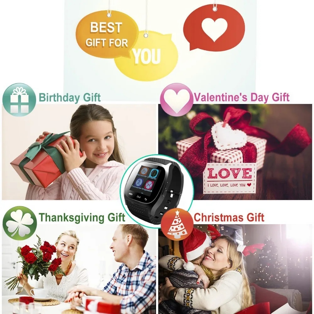 Наручные умные часы с Bluetooth для мужчин мальчиков и девочек Samsung iPhone LG Motorola HTC Huawei
