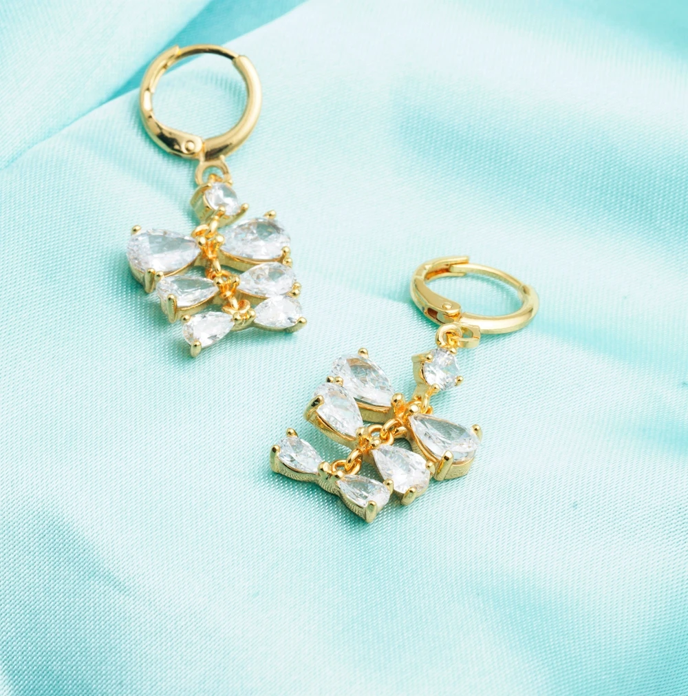 New Gorgeous Mujer Pendientes 6pcs Water Drop White Crystal Earrings For Women Fashion Jewelry Gift Packing | Украшения и