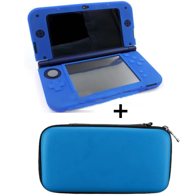 

Blue Hard Travel Carrying Case Pouch Storage bag for Nintendo New 3DSLL 3DS XL 3DSXL 3DS LL Rubber Soft Silicone Cover Case