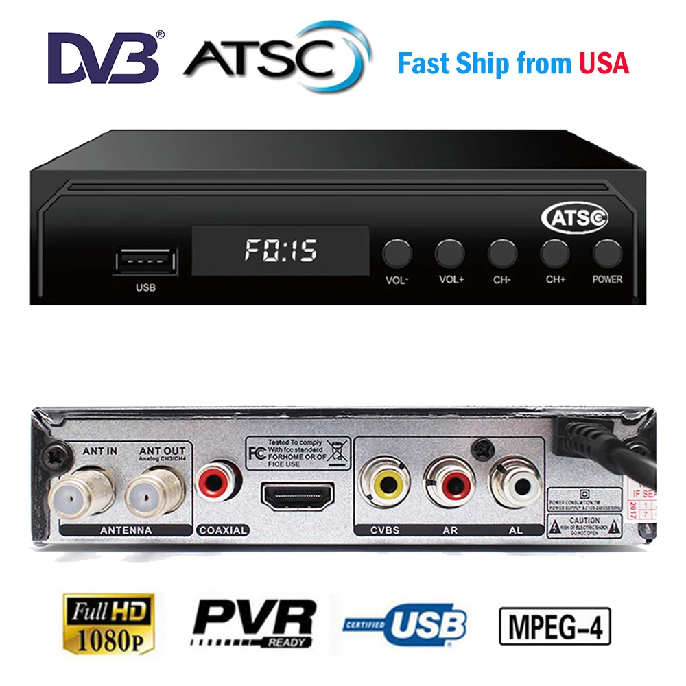 [Подлинный] HD цифровой DVB ATSC ТВ рецептор поддержка MPEG 4 1080P PVR TIMESHIFT HDMI USB для США