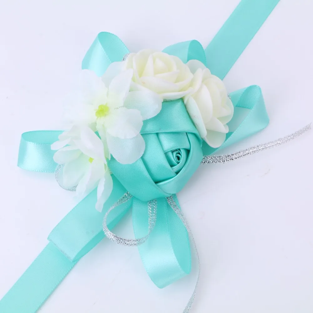 Zilue 10 шт./лот невесты Tiffanyblue наручные Цветы Букет сестры ручной работы с цветочным