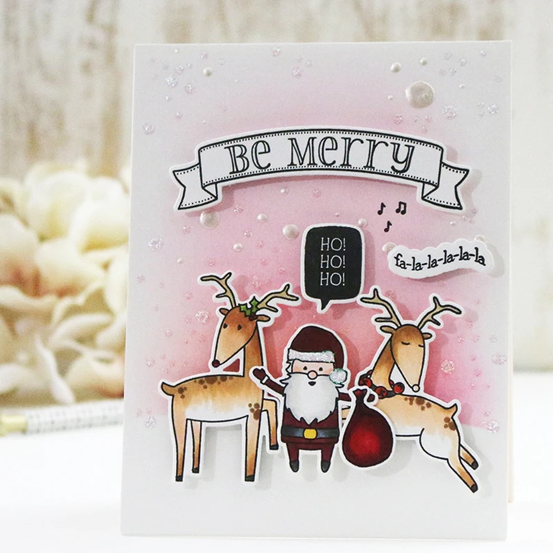 Набор штампов с надписью Merry Christmas Love резиновые прозрачные штампы для