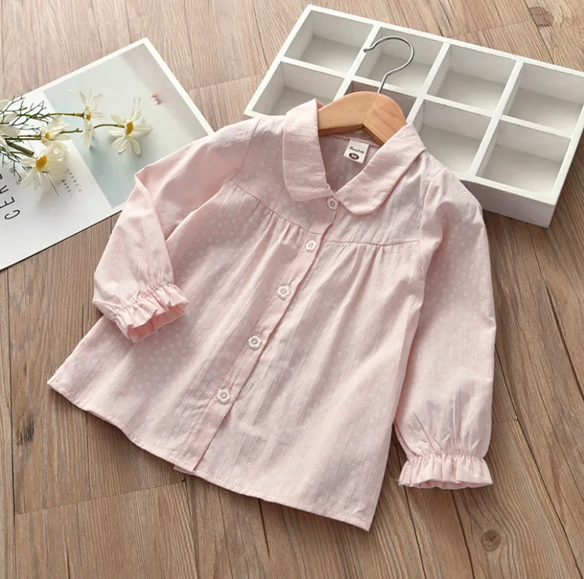 New Summer Autumn Kids Clothes Fashion Long Sleeve Children Shirts Cute Polka Dot Print Baby Girls Cotton Tees Tops Gifts | Детская
