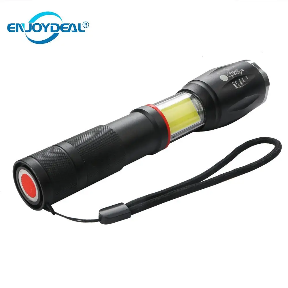 

Portable T6 4000LM LED Flashlight Torch Zoomable Magnet Flashlight Lanterna Battery Powered For Camping Hiking