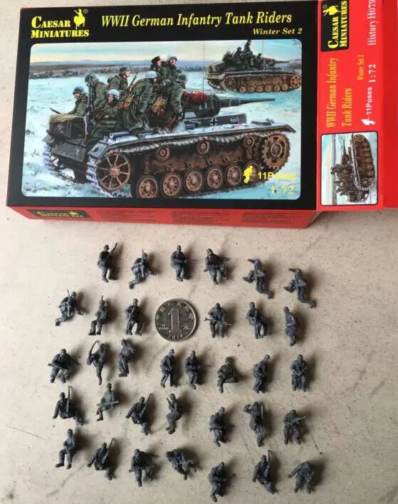 WWII German пехотный Танк всадников WinterSet 2 1/72 Солдат Цифры комплект Цезарь |