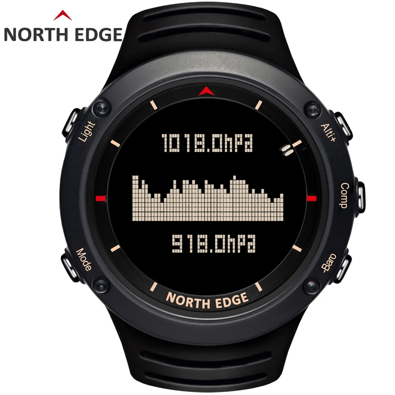 NORTH EDGE мужские спортивные цифровые часы для бега плавания альтиметр барометр