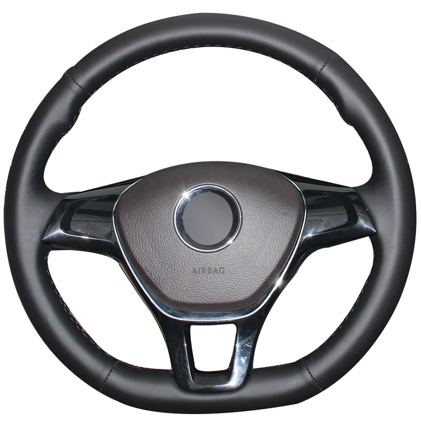 Черный натуральный кожаный чехол рулевого колеса автомобиля для Volkswagen VW Golf 7 Mk7 New