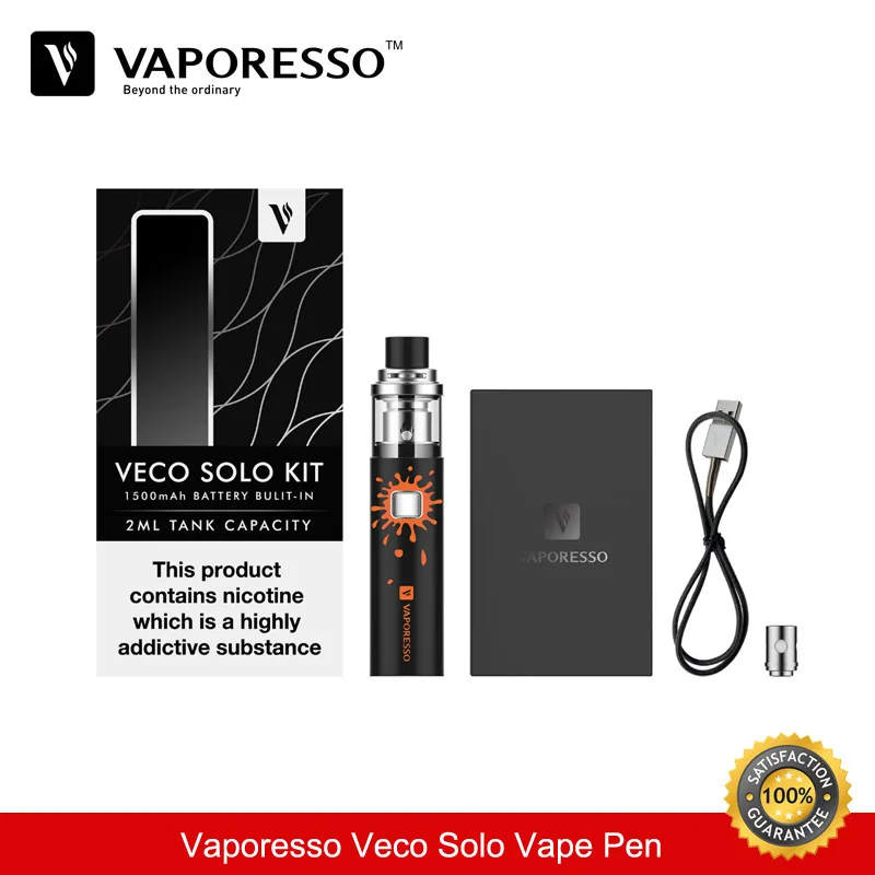 Электронная сигарета Vaporesso Veco Solo Vape Starter Kit 1500 мАч 2 мл емкость все в одном
