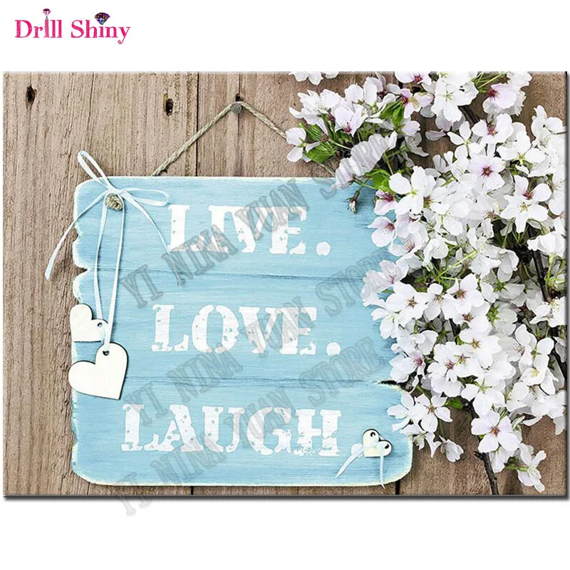 

2018 new 5D DIY Full Square Diamond embroidery LIVE LOVE character Diamond Painting Cross Stitch Rhinestone Mosaic decoration