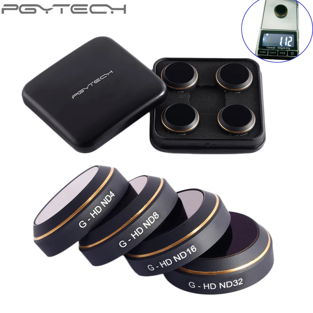 4 шт./компл. PGYTECH оригинальный объектив Фильтры G HD ND4 ND8 ND16 ND32 для DJI Mavic Pro Аксессуары