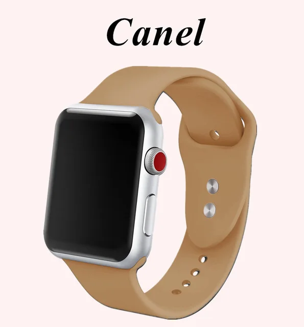 canel Спортивный силиконовый ремешок для iwatch серии 4321 Apple Watch Band мягкий силиконовый дышащий сменный ремешок 40 мм 42 мм 38 мм 44 мм - Цвет ремешка: canel