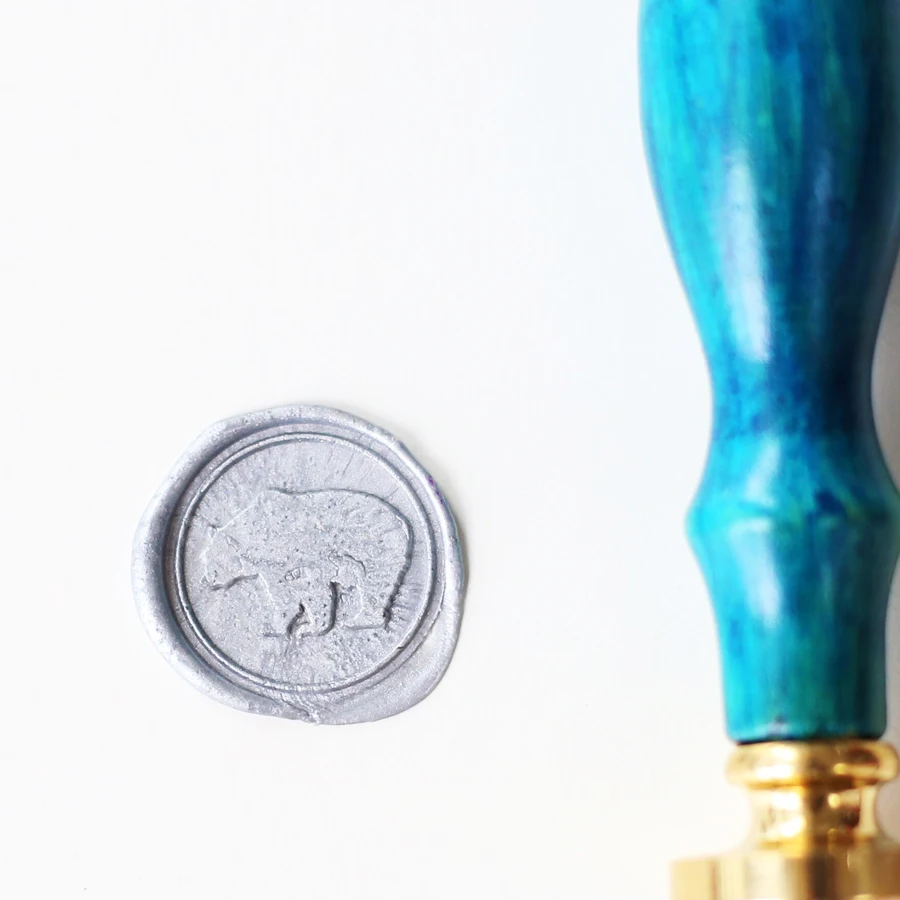 Штамп для восковой печати с полярным медведем набор одним воском печать воска