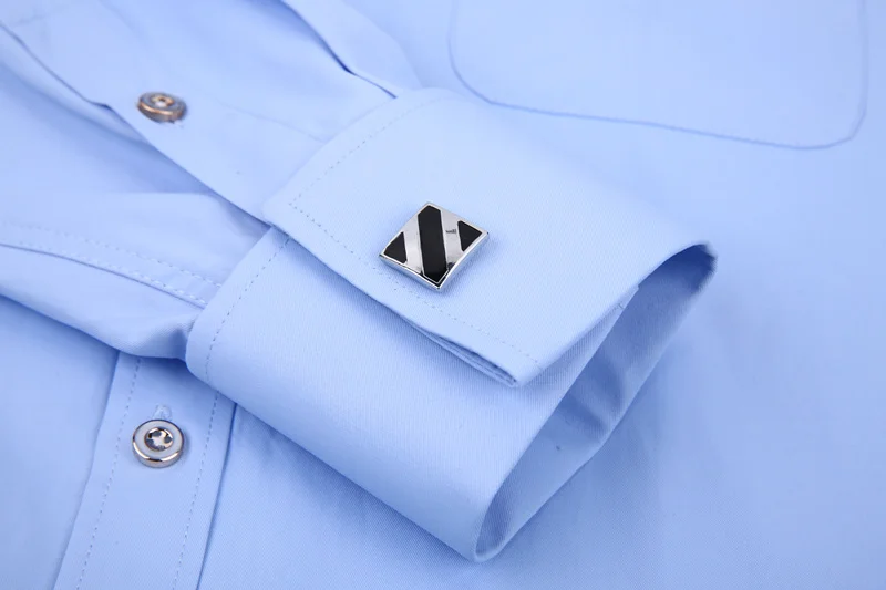 Запонки во французском стиле Мужские модельные рубашки с длинным рукавом